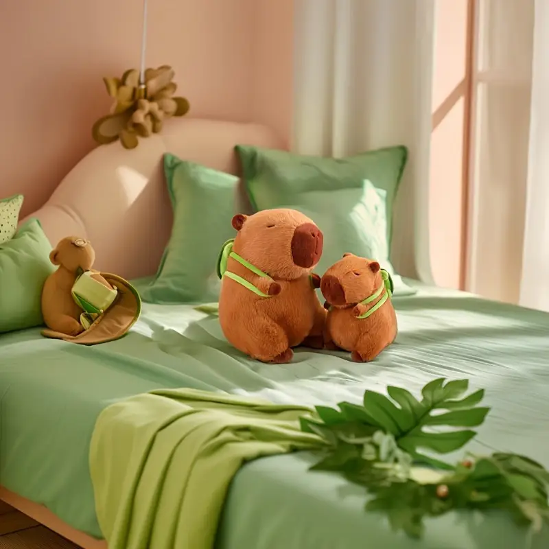 Fluffy 33 cm Capybara and Tortoise Plush Toy Set