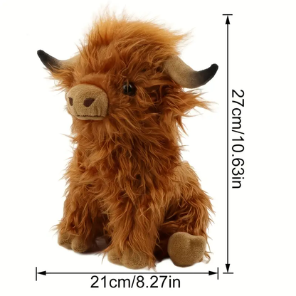 10.62 inches Light Brown Highland Cow Plush Toy