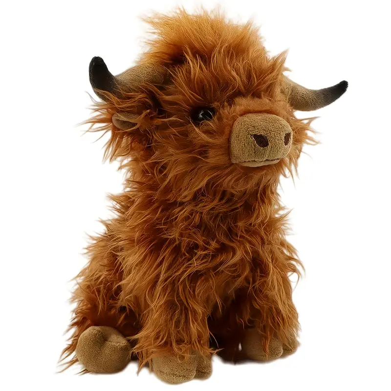 10.62 inches Light Brown Highland Cow Plush Toy