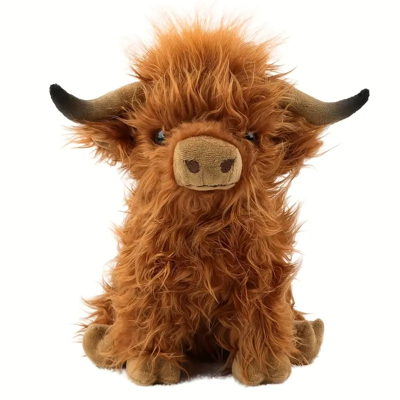 10.62 inches Light Brown Highland Cow Plush Toy