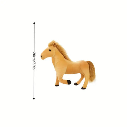 Charming 7.9 inches Plush Horse Figurine - Soft Toy