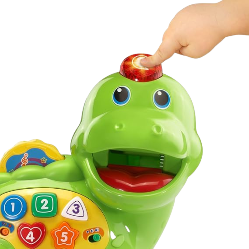 Chomp and Count Dino with spinning disc and pull-along feature for toddlers.